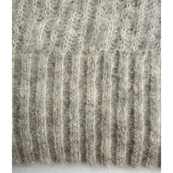 Everlane Sweater L Cocoon Alpaca Beige Long-Sleeve Pullover Crewneck Ribbed Knit - Picture 5 of 7